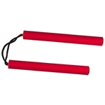 Nunchaku rouge en mousse résistante entraînement