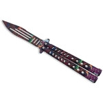 Couteau papillon balisong 24cm design entraînement trick