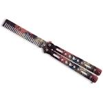Couteau papillon balisong 21cm peigne brosse entraînement