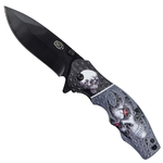 Couteau pliant tête de mort 19,7cm design SCH