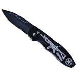 Grand couteau automatique 23,5cm à cran d'arrêt noir