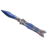 Couteau papillon balisong Albainox 3D bleu lame 10 cm