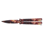 Couteau papillon balisong 3D en acier Lame de 7,3 cm.