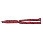 Couteau papillon balisong Acier design 3D rouge Albainox.