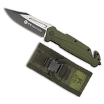 Couteau pliant de poche K25 Manche en caoutchouc vert