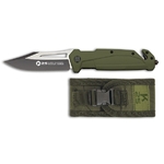 Couteau pliant de poche K25 Manche en caoutchouc vert.