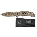 Couteau de poche en aluminium K25 camouflage sable.