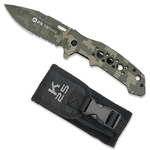 Couteau de poche en aluminium K25 camouflage vert