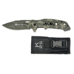 Couteau de poche en aluminium K25 camouflage vert.