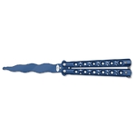 Couteau papillon balisong bleu entrainement tricks.