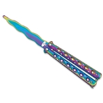 Couteau papillon balisong rainbow entrainement tricks.