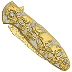 COUTEAU DE POCHE PLIANT SQUELETTE JAUNE À RESSORT SCK.
