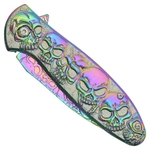 COUTEAU DE POCHE PLIANT SQUELETTE RAINBOW À RESSORT SCK.