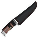 POIGNARD COUTEAU DE CHASSE MANCHE BOIS SCK + ETUI.