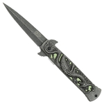 COUTEAU DE POCHE PLIANT DRAGON MANCHE METAL SCK