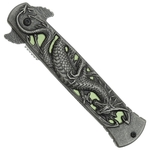 COUTEAU DE POCHE PLIANT DRAGON MANCHE METAL SCK.