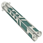 COUTEAU PAPILLON BALISONG 22CM MANCHE METAL.