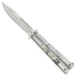COUTEAU PAPILLON BALISONG SCH MANCHE NACRE