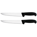 Lot 2 couteaux du chef à viande 32,5cm lame inoxydable de cuisine.