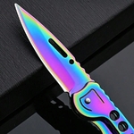 Couteau en titane pliant de poche 15cm rainbow...