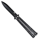 Couteau papillon balisong 22cm noir trick tricks
