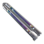 Couteau papillon rainbow argenté SCH 23,5 cm – balisong de rue.
