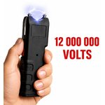 Taser puissant 12 000 000 volts avec décharge électrique, taser rechargeable tenu en main, appareil compact avec lampe LED intégrée