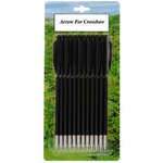 Pack de 12 flèches pour arbalète avec traits noirs et pointes en acier pour tir sur cible