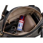 Spray lacrymogène anti-chien ANTIDOG 50 ml dans un sac à main avec portefeuille et téléphone