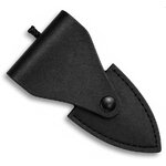 Étui en cuir noir pour couteau push dagger Albainox avec fermeture à bouton pression