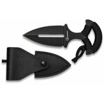 Couteau push dagger Albainox noir à lame fixe avec poignée en paracorde