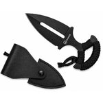 Couteau push dagger Albainox noir et étui en cuir
