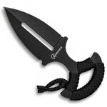 Push dagger Albainox noir à lame fixe avec poignée en paracorde