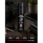 Bombe lacrymogène gel CS P100 Punch avec accessoires du quotidien pour transport discret