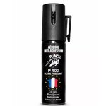 Bombe lacrymogène 25 ml gel CS Punch P100 ultra puissant avec clip ceinture pour la défense personnelle fabriquée en France