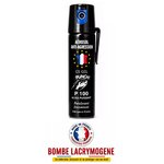 Bombe lacrymogène gel CS P100 ultra puissant avec système de sécurité fabriquée en France