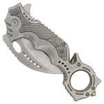Couteau pliant karambit SCK fermé manche métal robuste avec verrouillage liner lock