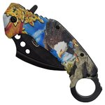 Karambit pliant SCK fermé design aigle royal couteau de poche acier inoxydable