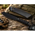 Couteau fixe tactique noir avec fourreau pour activités outdoor
