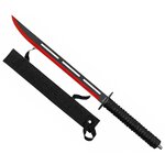 Machette katana japonaise Albainox 40,5 cm lame noire et rouge