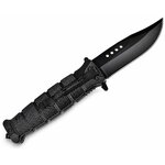 Couteau pliant SCH noir avec clip de ceinture en acier inoxydable