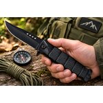 Couteau pliant de poche SCH noir utilisé en extérieur pour le camping et les activités outdoor