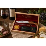 Coffret sommelier Laguiole Bougna avec tire-bouchon, étui cuir et fusil daffûtage
