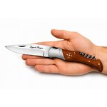 couteau Laguiole pliant tire-bouchon bois de teck
