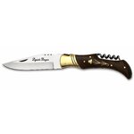 Couteau pliant Laguiole Bougna manche bois foncé avec tire-bouchon