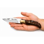 Coffret couteau Laguiole pliant tire-bouchon bois de noyer