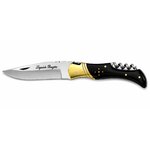 Couteau Laguiole Bougna manche en corne noire avec tire-bouchon intégré