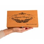 Coffret en bois Laguiole Bougna pour 6 couteaux de table inox prestige avec fermeture métallique et finition élégante.