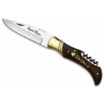 Couteau Laguiole Bougna tire-bouchon manche bois foncé