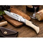 Couteau Laguiole Bougna manche en os pour dégustation et pique-nique